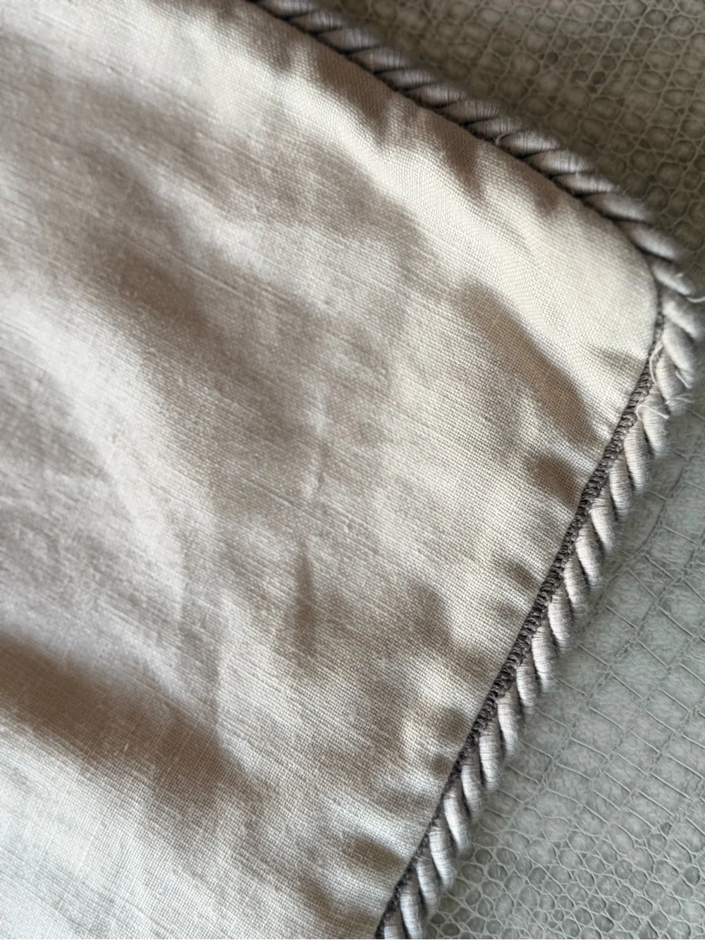 Horse on Linen Decorative Pillow Cover with Cording edge by Ox Bow Decor